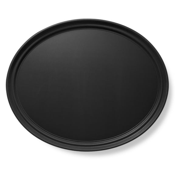 Jubilee 25" Oval Restaurant Serving Tray, Black - NSF Food Service Tray
