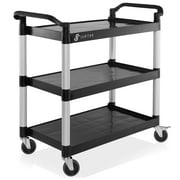 Jubilee Heavy-Duty 3-Tier Utility Service Cart with Wheels, 40.25 x 38.5