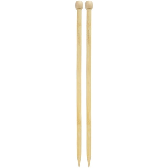 JubileeYarn 12.5" SinglePoint Bamboo Knitting Needles - 2mm - Natural