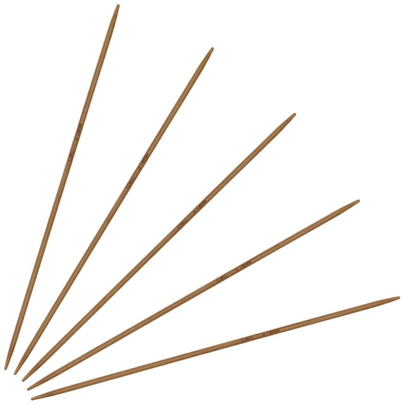 JubileeYarn 5" Double Point Bamboo Knitting Needles Set - 2mm - Carbonized Brown