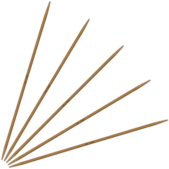 JubileeYarn 9" Double Point Bamboo Knitting Needles Set - 4mm - Carbonized Brown