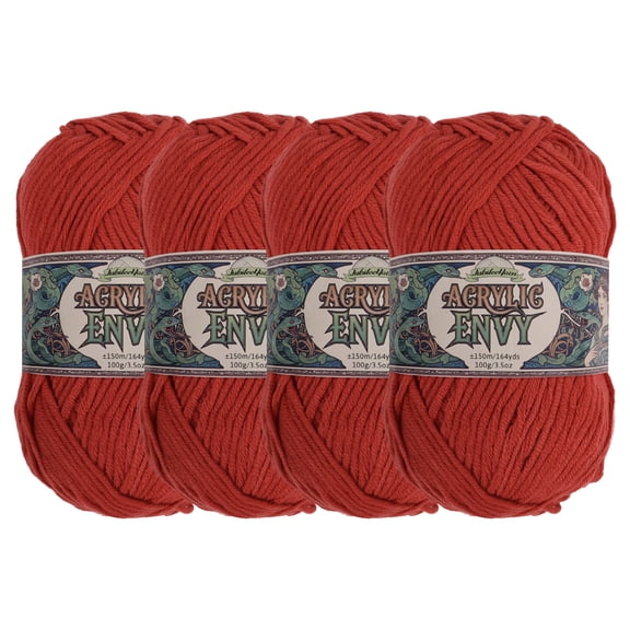 JubileeYarn Acrylic Envy Yarn - 100g/Skein Bulky Acrylic - Lust - 4 Skeins
