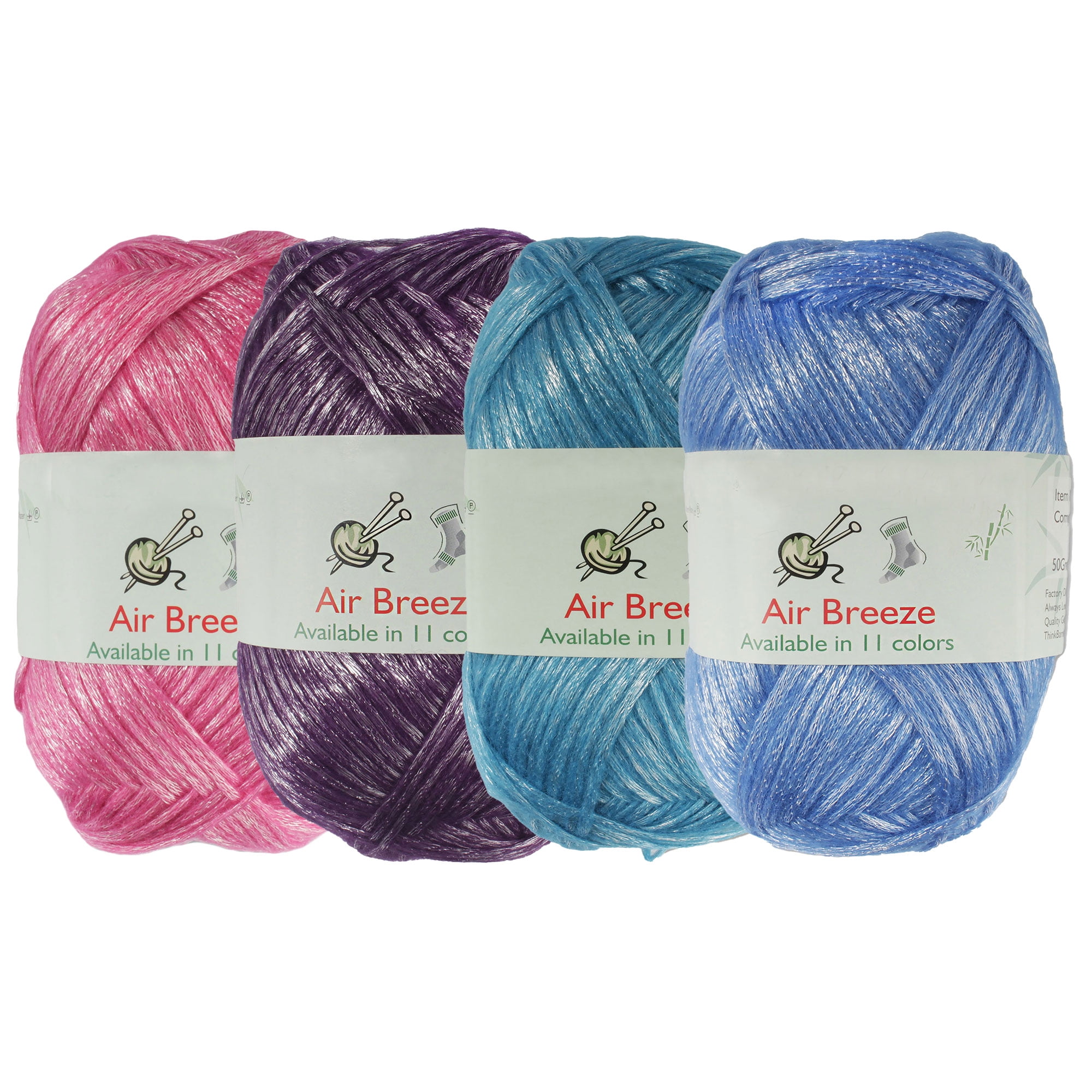 Cotton to The Core Medium Weight Extra Soft Baby Cotton Blend Yarn for Knitting Crocheting Blankets, Two-Tone, 3 Skeins, 654yds/300g (Blueberry Blue)