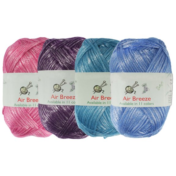 JubileeYarn Air Breeze Yarn - Fine Weight Acrylic - 50g/Skein - Blue & Purple - 4 Skeins