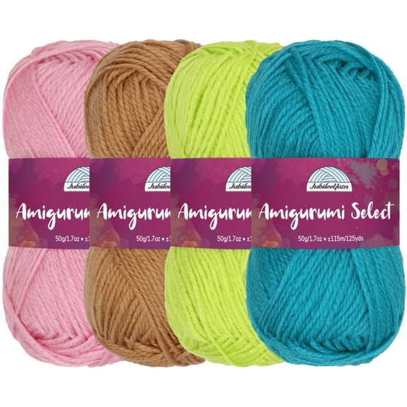 JubileeYarn Amigurumi Select Yarn - DK Acrylic - Shades of Contrast Colors B - 4 Skeins