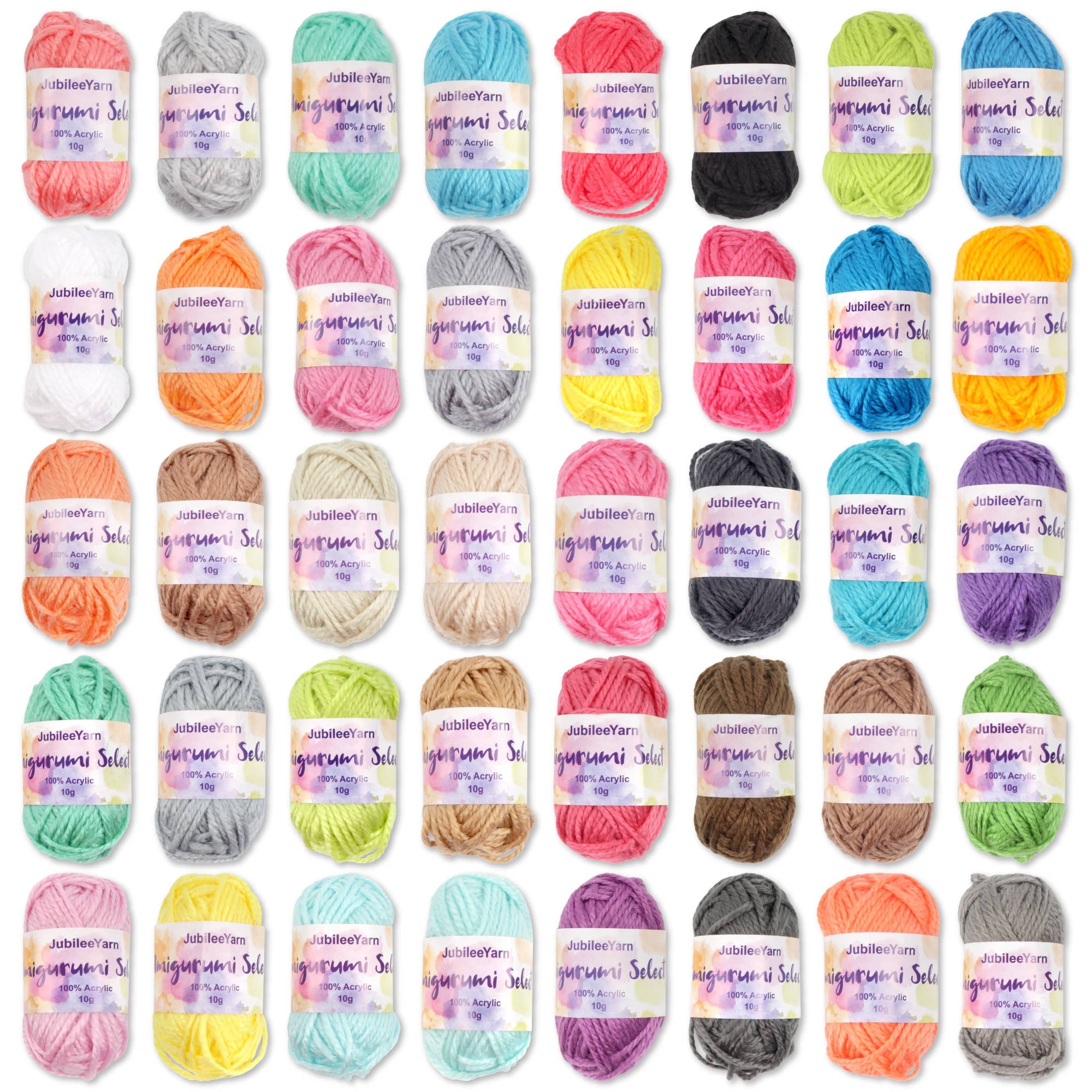 JubileeYarn Amigurumi Select Yarn Bonbons - Baby Weight Acrylic - 10g/Skein - 1 Light Pack/1 Dark Pack - 40 Skeins