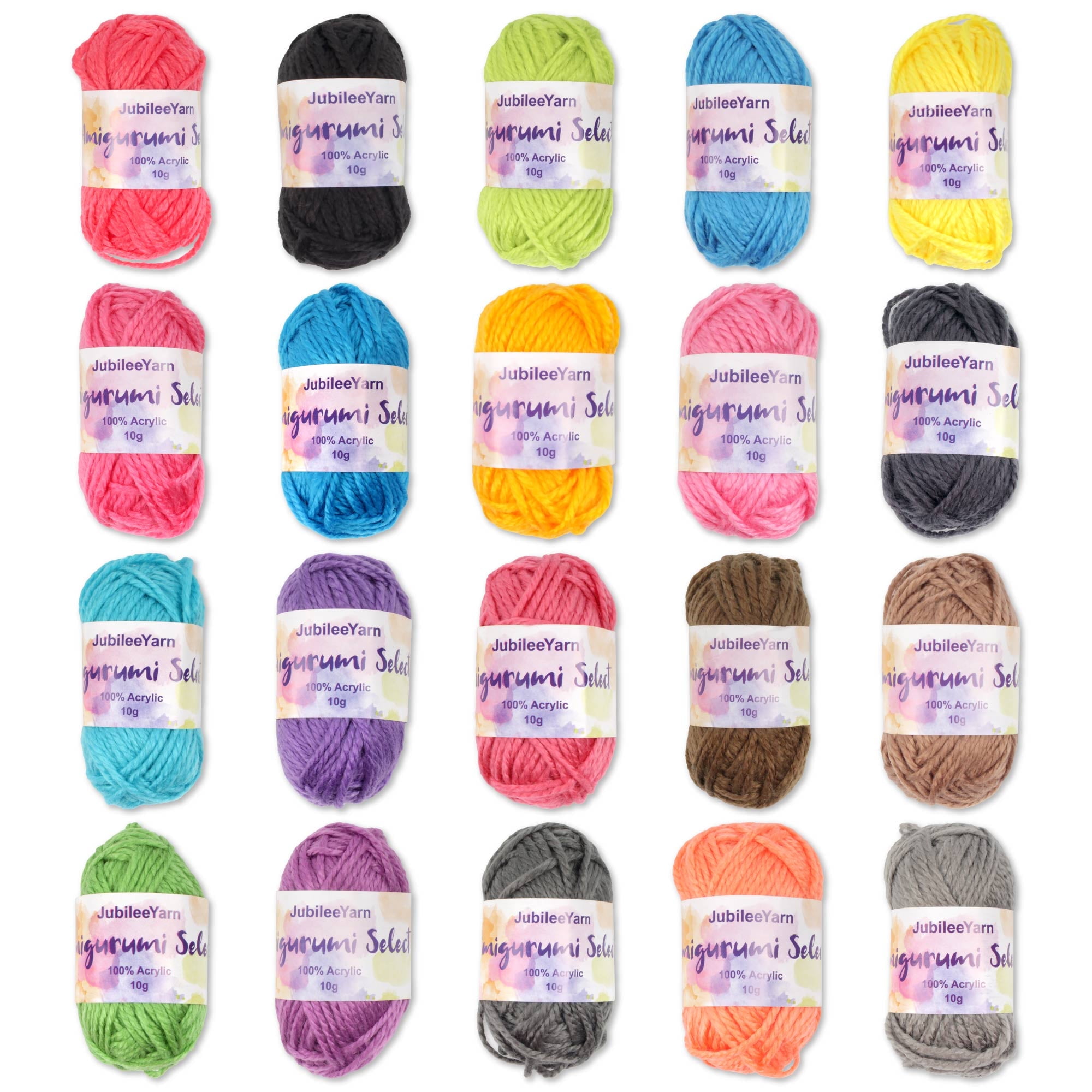 JubileeYarn Amigurumi Select Yarn Bonbons - 10g/Skein Baby Weight Acrylic - Dark Colors - 20 Skeins