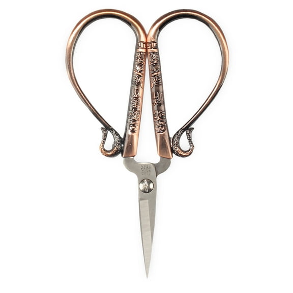 JubileeYarn Antique Style Heirloom Craft Embroidery Scissors w/Decorative Cast Handles Classic Chinese Look - Copper