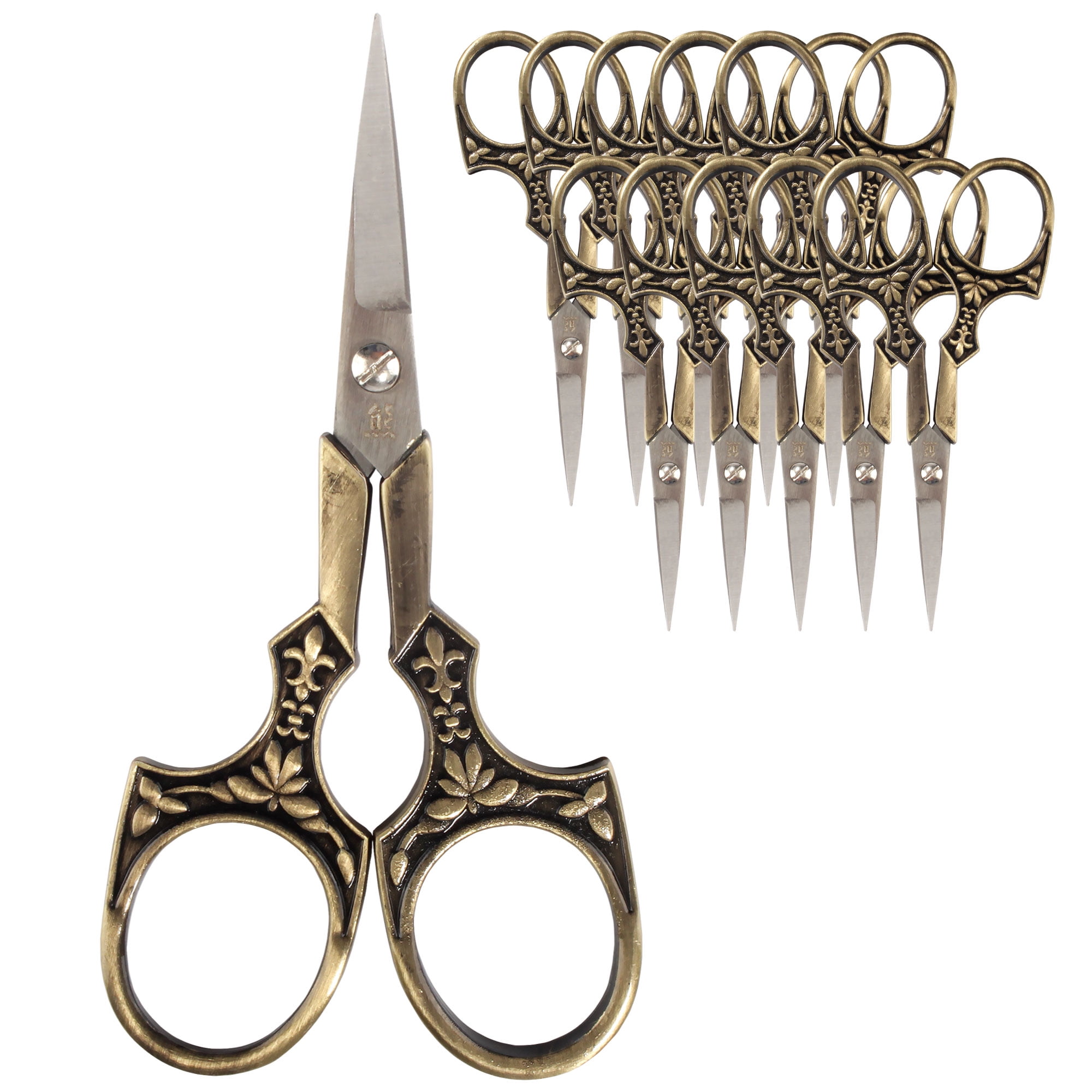 JubileeYarn Antique Style Heirloom Embroidery Craft Scissors - Bronze - 10 Pairs