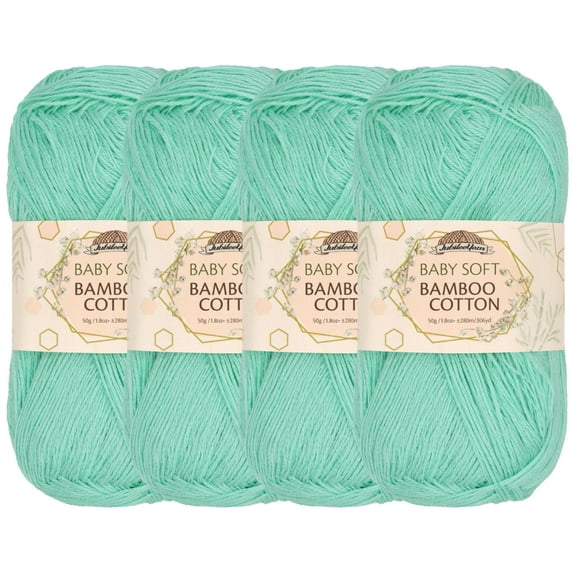 JubileeYarn Baby Soft Bamboo Cotton Yarn - 50g/Skein - Caribbean Reef - 4 Skeins