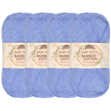 JubileeYarn Soft And Slim Yarn - 50g/Skein Baby Weight Rayon From Bamboo Wool Blend 50g Skein Confetti 4 Skeins