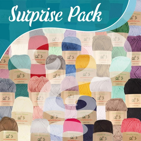 JubileeYarn Baby Soft Bamboo Cotton Yarn - 50g/Skein - Variety Pack - 8 Skeins