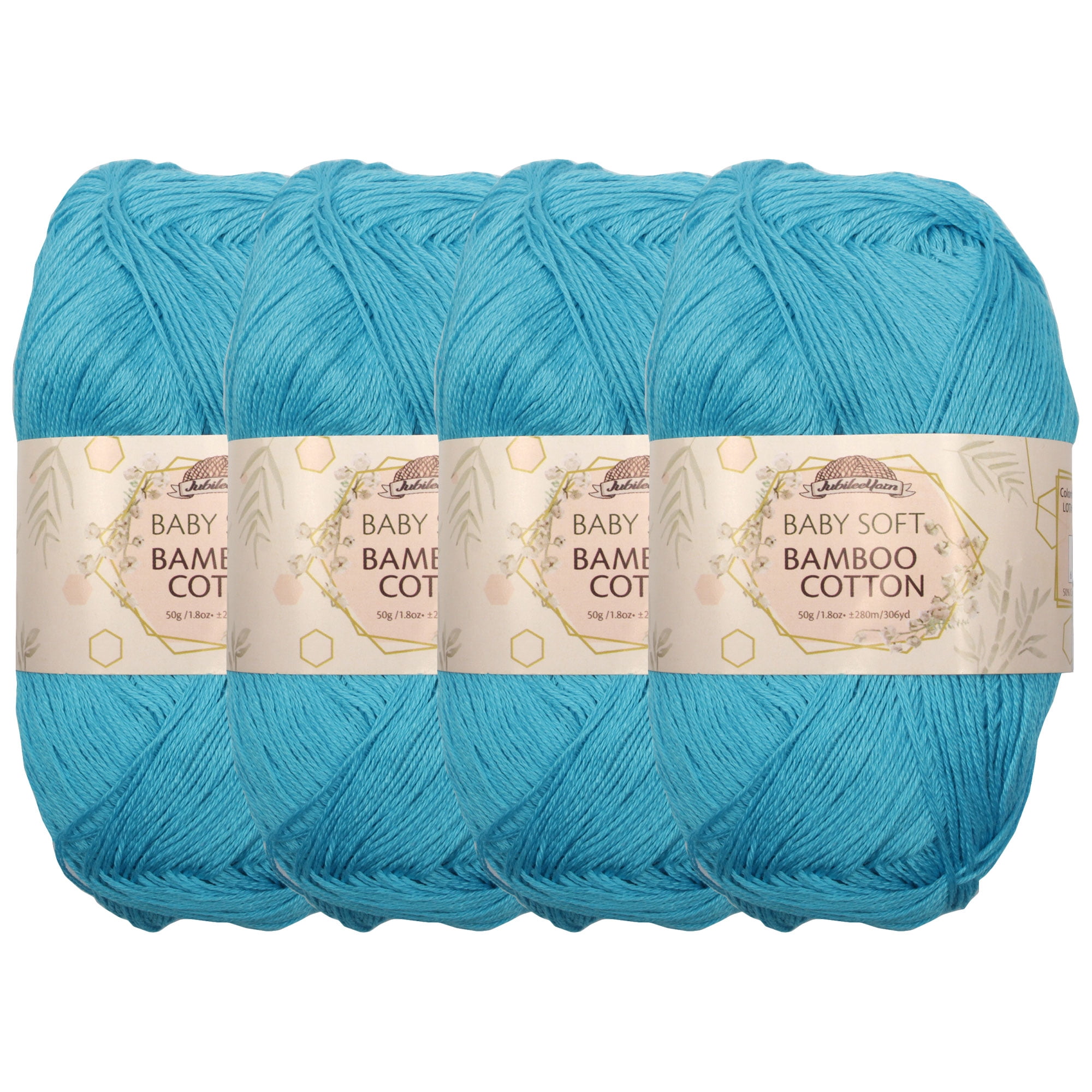 JubileeYarn Baby Soft Bamboo Cotton Yarn Clear Waters 4 Skeins