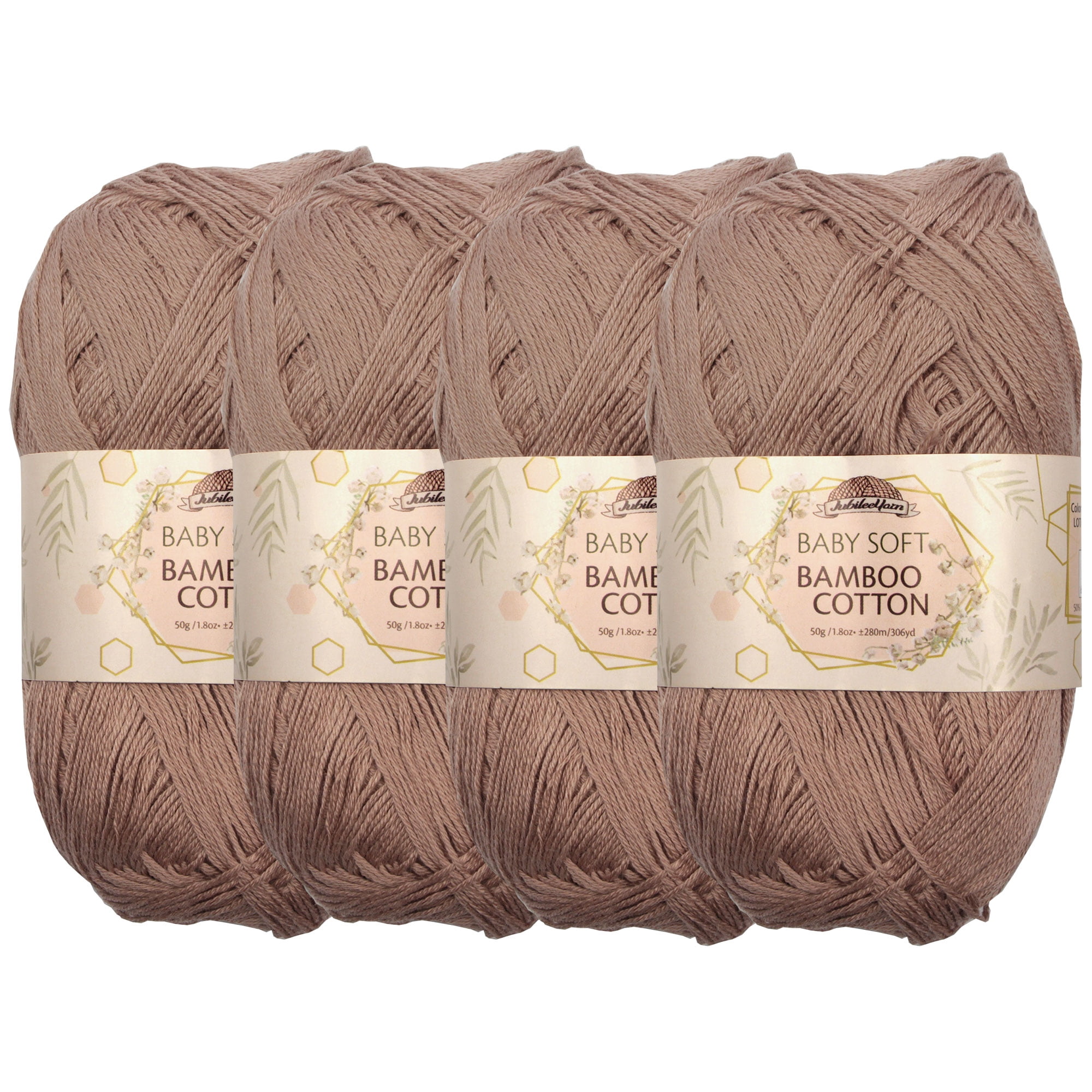 JubileeYarn Baby Soft Bamboo Cotton Yarn Coffee Lover 4 Skeins