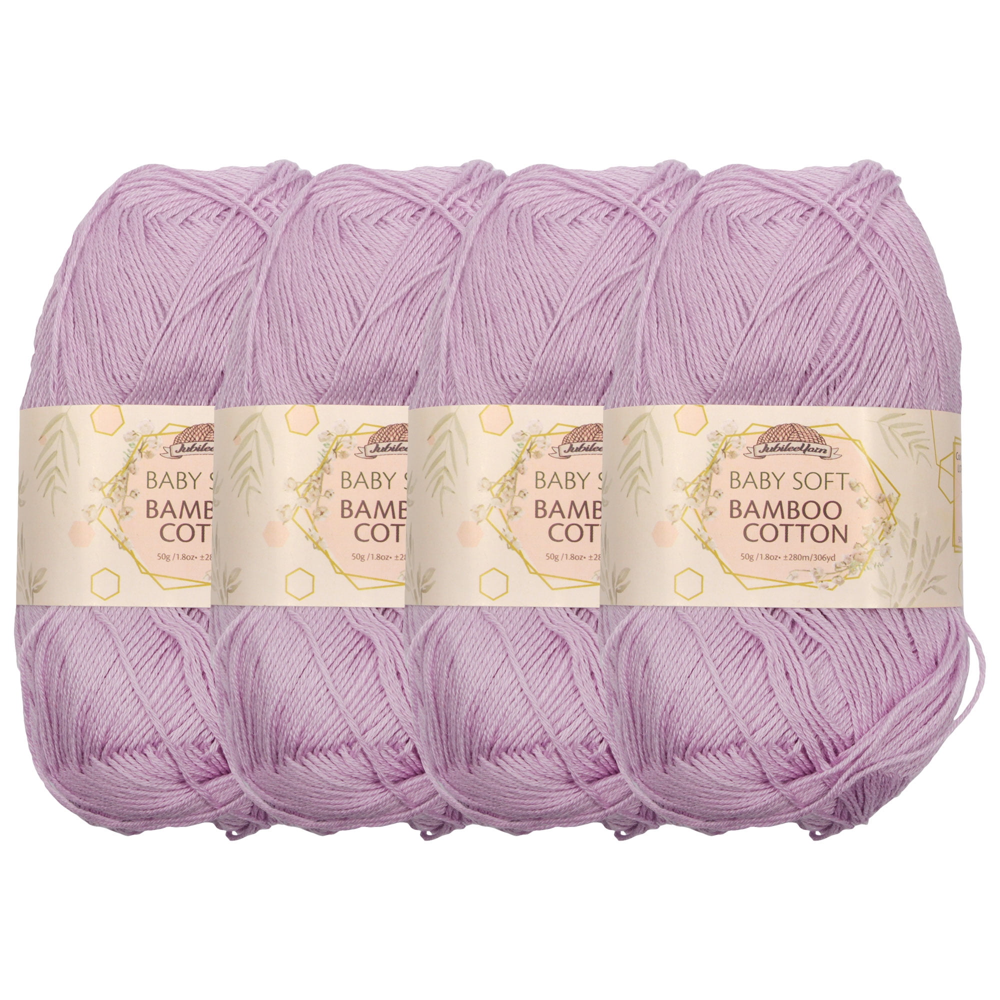 JubileeYarn Baby Soft Bamboo Cotton Yarn - 50g/Skein - Dreamy Blush - 4  Skeins