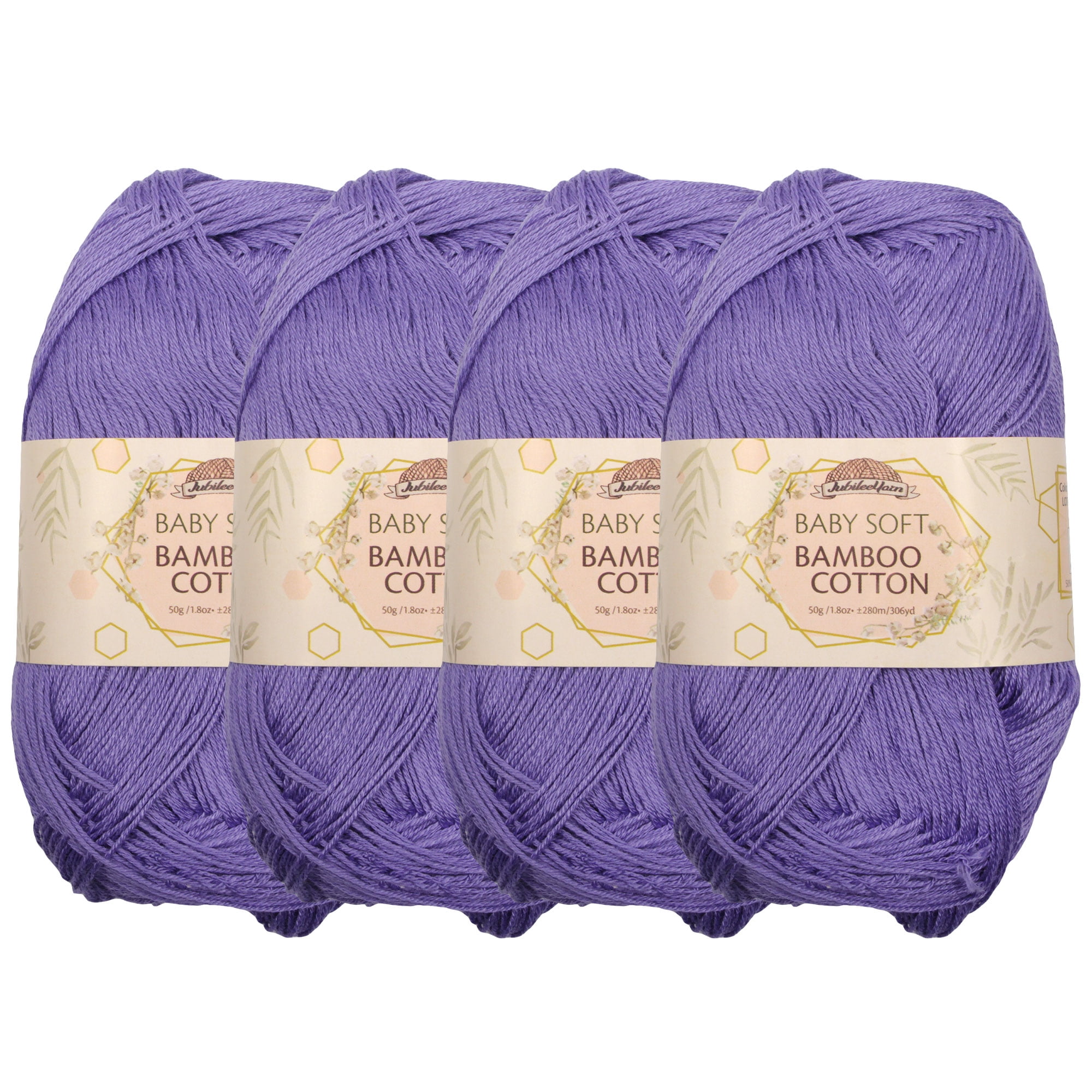 JubileeYarn Baby Soft Bamboo Cotton Yarn Mulberry 4 Skeins