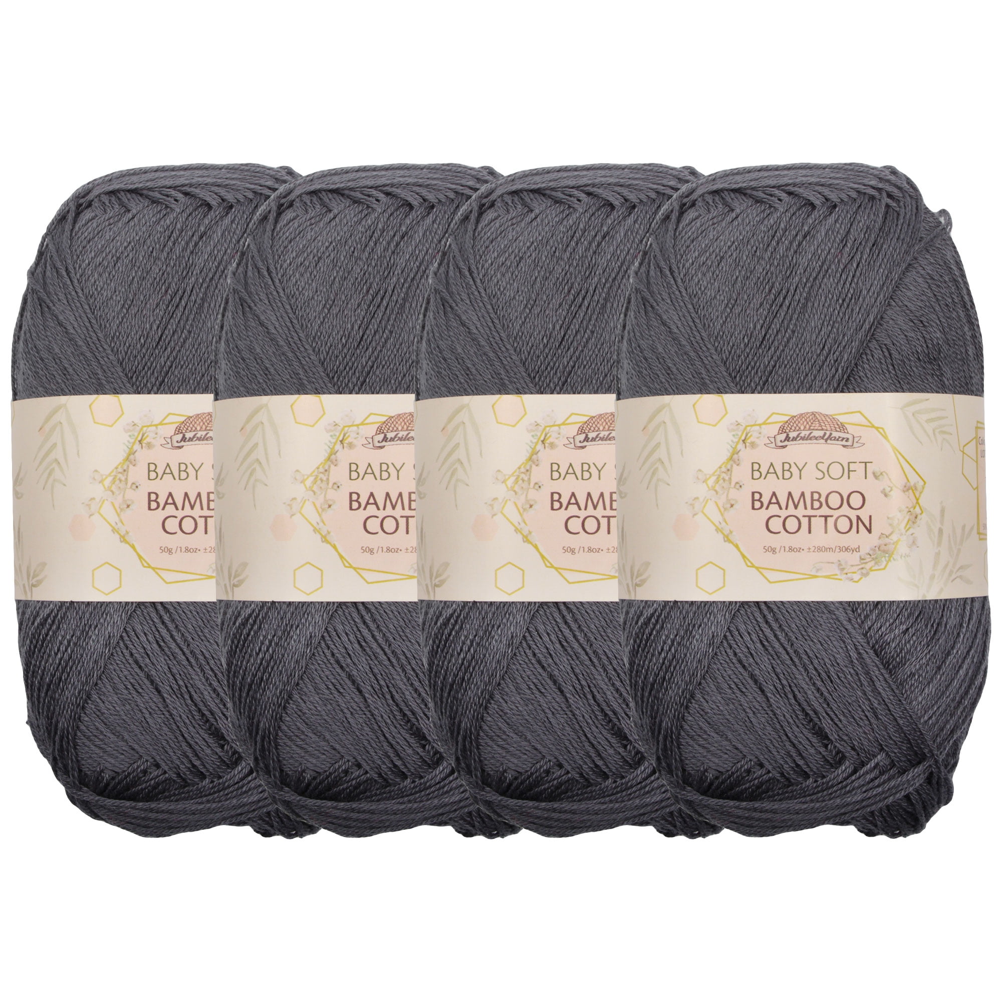 JubileeYarn Baby Soft Bamboo Cotton Yarn Sea Grey 4 Skeins