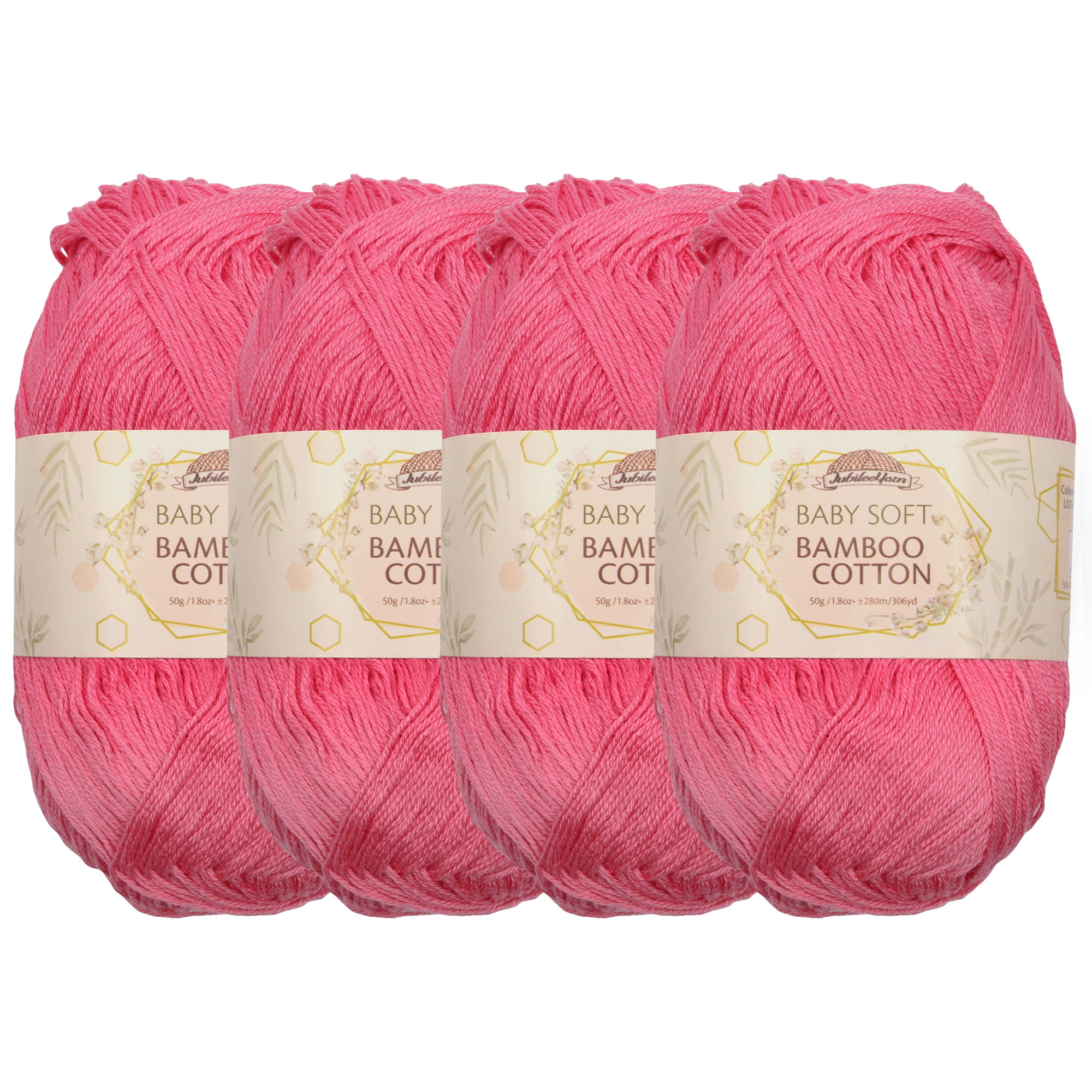 JubileeYarn Baby Soft Bamboo Cotton Yarn 50g/Skein Watermelon 4