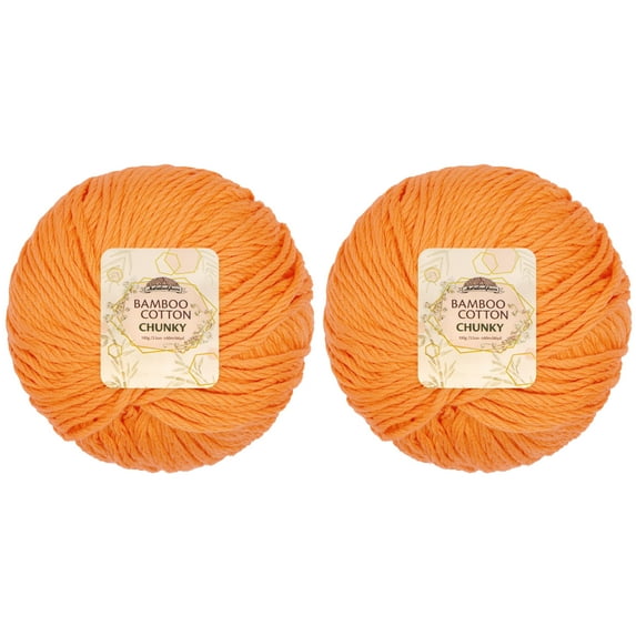 JubileeYarn Bamboo Cotton Chunky Yarn - 100g/Ball - Fresh Nectarine - 2 Balls