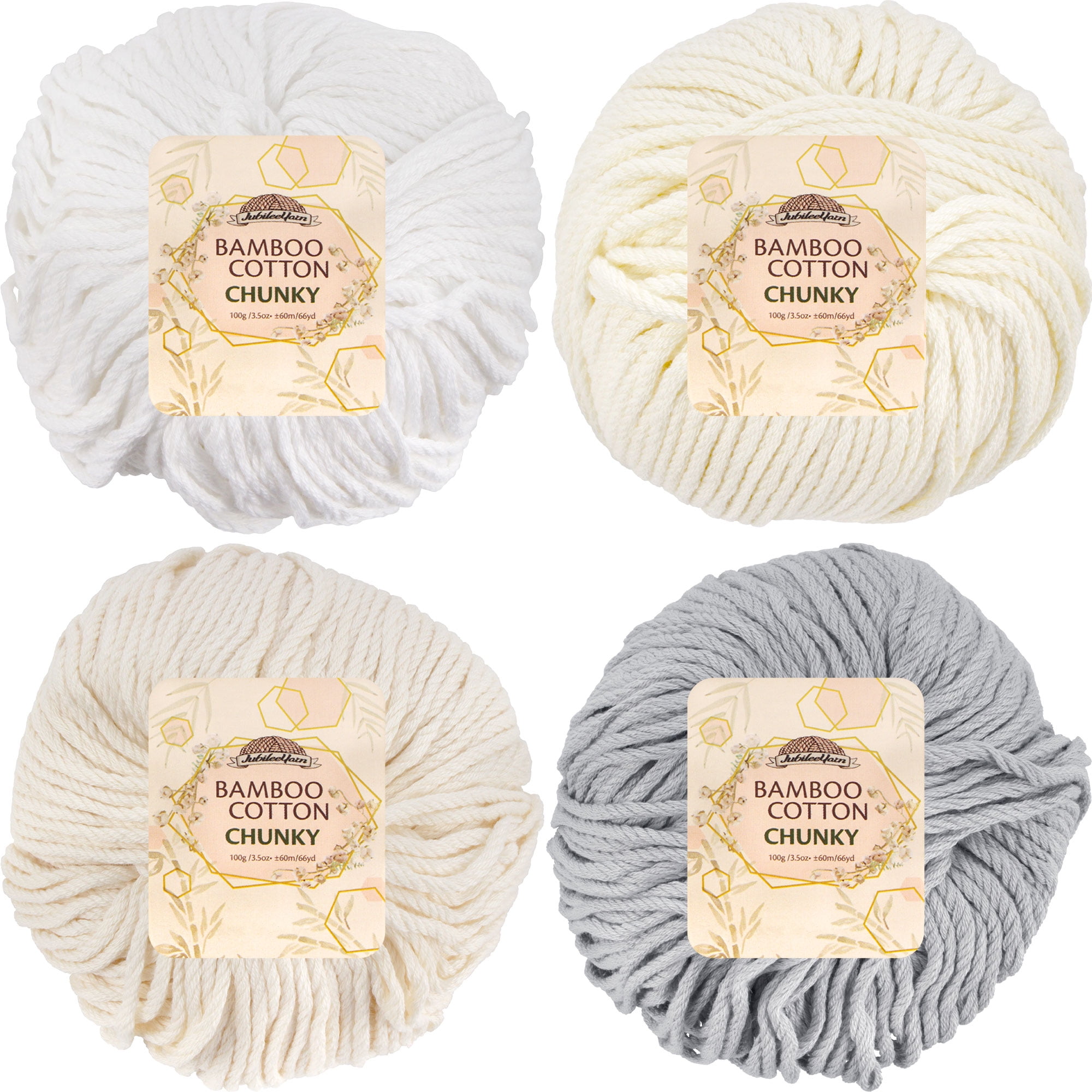 JubileeYarn Bamboo Cotton Chunky Yarn - 100g/Ball - Frozen Tidepool - 2  Balls