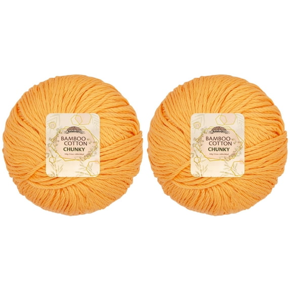 JubileeYarn Bamboo Cotton Chunky Yarn - 100g/Ball - Summer Sun - 2 Balls