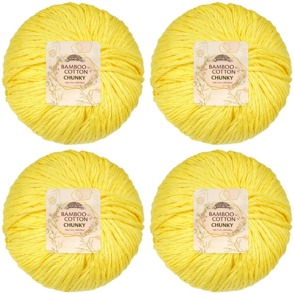 JubileeYarn Bamboo Cotton Chunky Yarn - 100g/Ball - Yellow Brick Road - 4 Balls