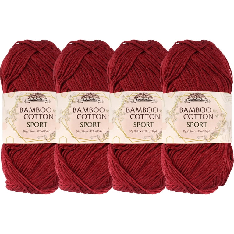  JubileeYarn Baby Soft Bamboo Cotton Yarn - 50g/Skein - Shades  of Brown - 4 Skeins