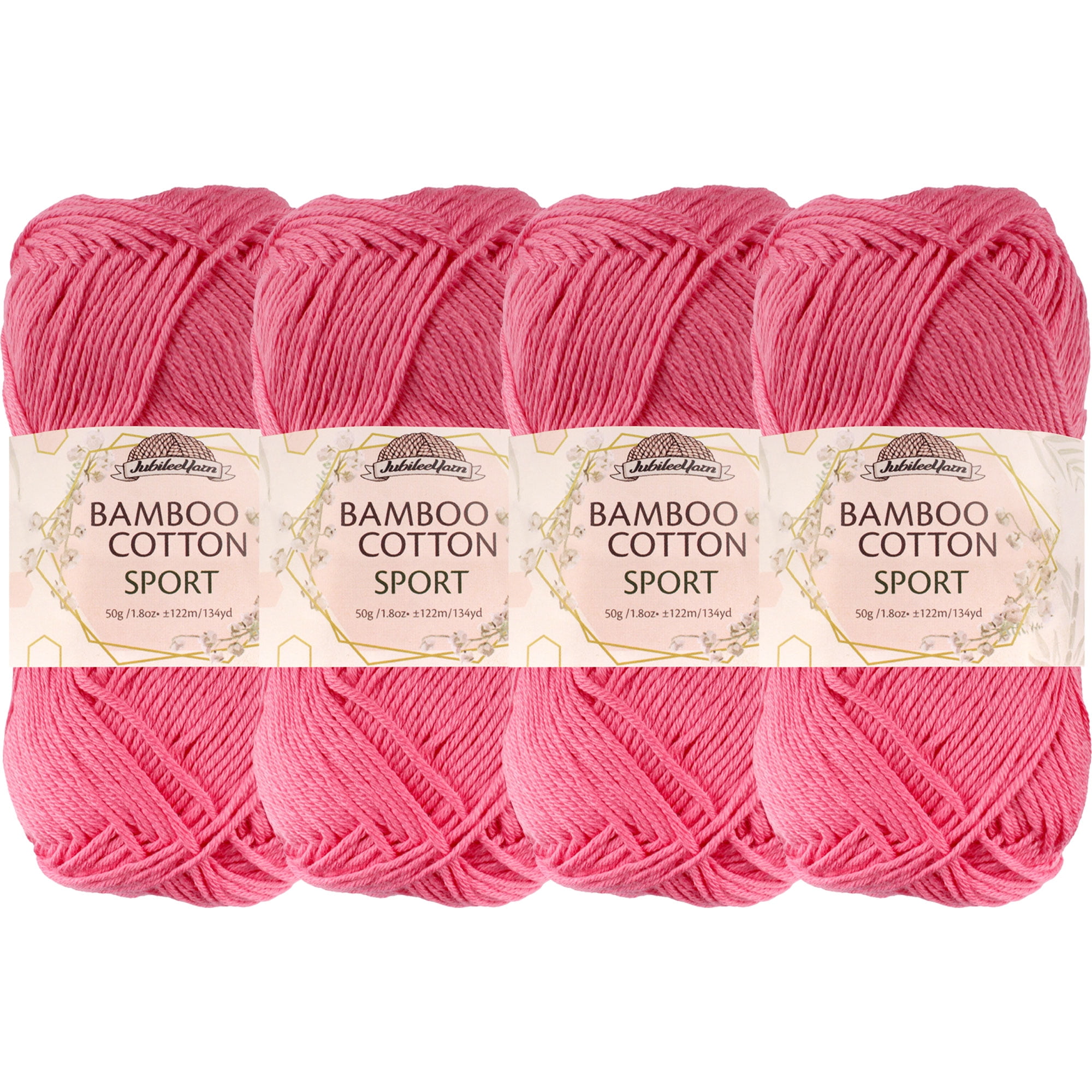 JubileeYarn Bamboo Cotton Sport 4 Ply Yarn - 50g/skein - Cotton Candy - 4  Skeins 