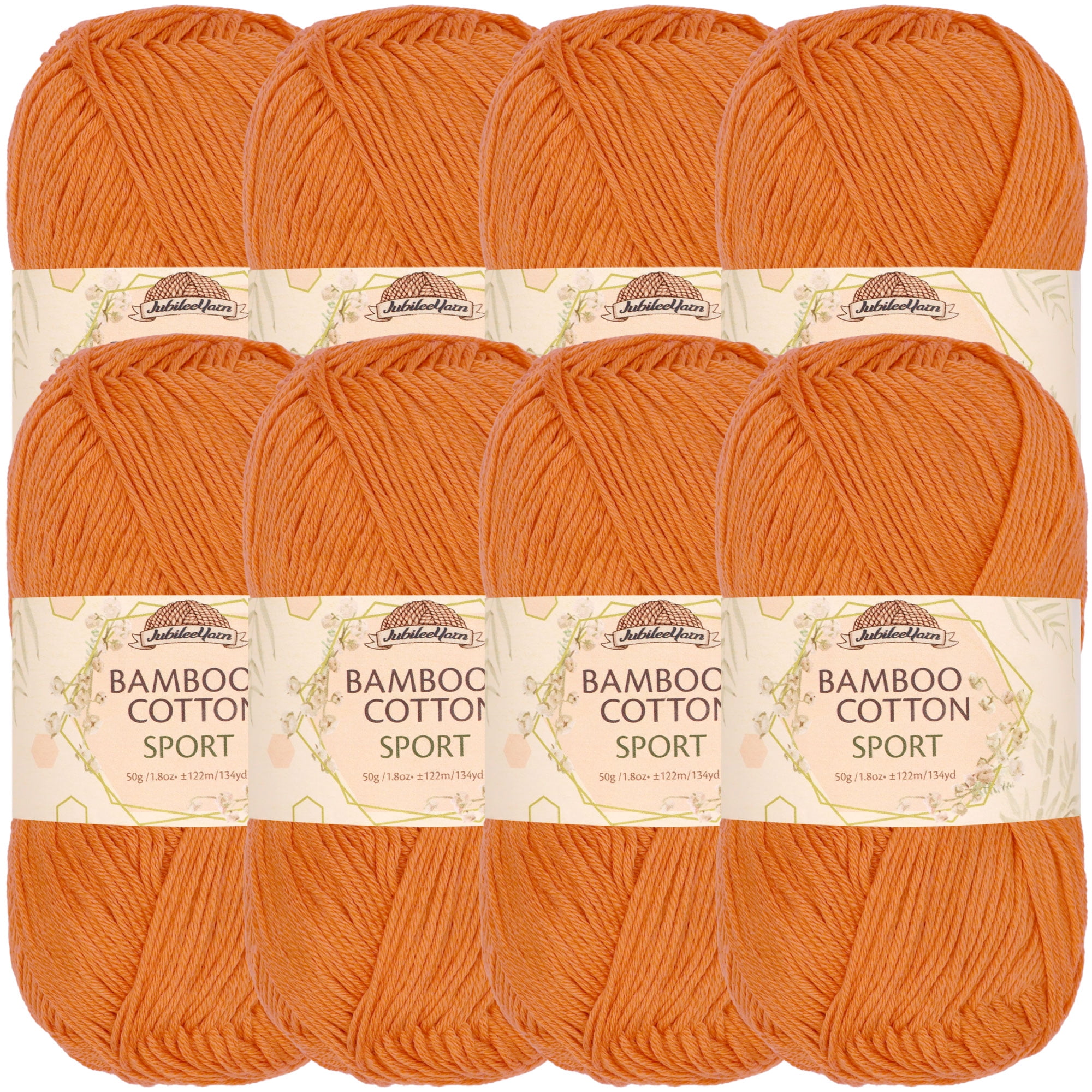JubileeYarn Bamboo Cotton Sport Yarn - Cherry Red, 50g Skeins (8 Pack), 134 Yds Each