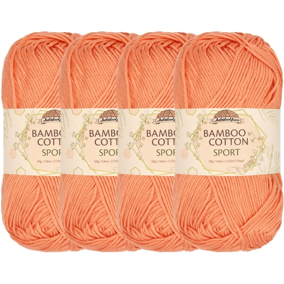 JubileeYarn Bamboo Cotton Sport Yarn - 50g/Skein - Coho Salmon - 4 Skeins