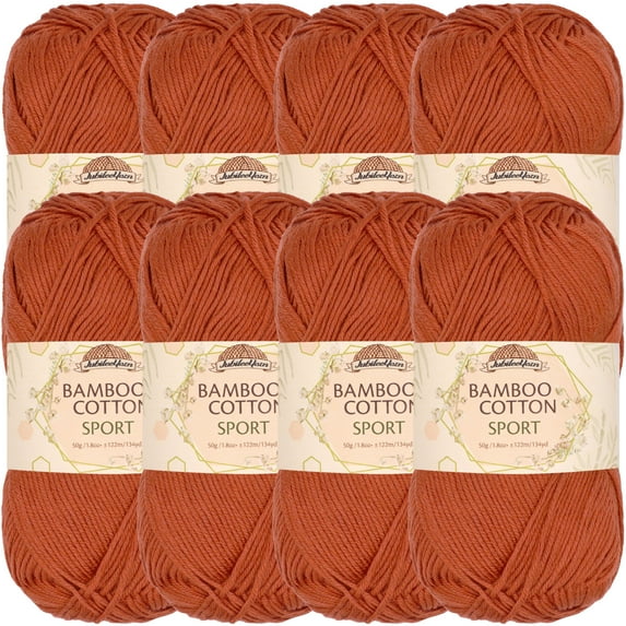 JubileeYarn Bamboo Cotton Sport Yarn - 50g/Skein - Gingerbread - 8 Skeins