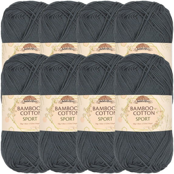 JubileeYarn Bamboo Cotton Sport Yarn - 50g/Skein - Sea Grey - 8 Skeins