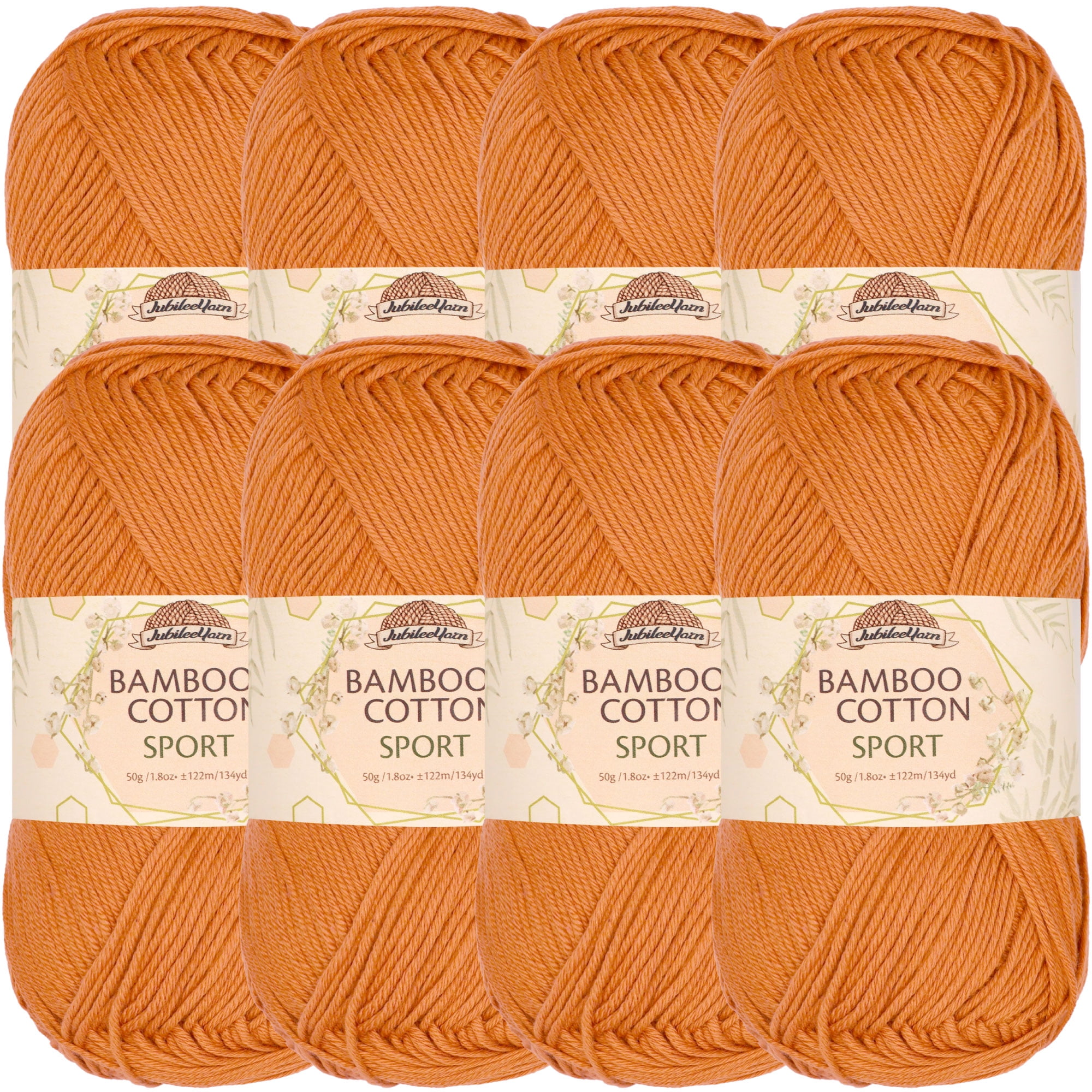 JubileeYarn Bamboo Cotton Sport Yarn - 50g/Skein - Sepia - 8 Skeins