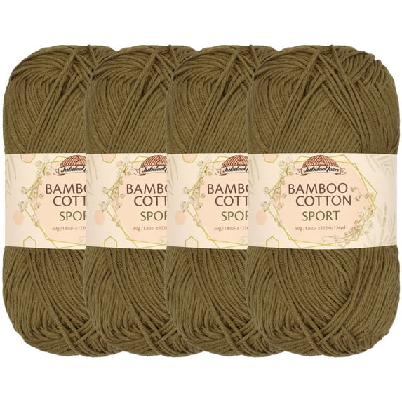 JubileeYarn Bamboo Cotton Sport Yarn - Chestnut Brown - 4 Skeins