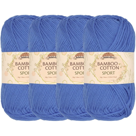 JubileeYarn Bamboo Cotton Sport Yarn - Dynasty Blue - 4 Skeins