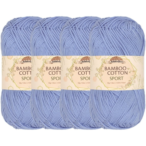 JubileeYarn Bamboo Cotton Sport Yarn - Glacier Blue - 4 Skeins