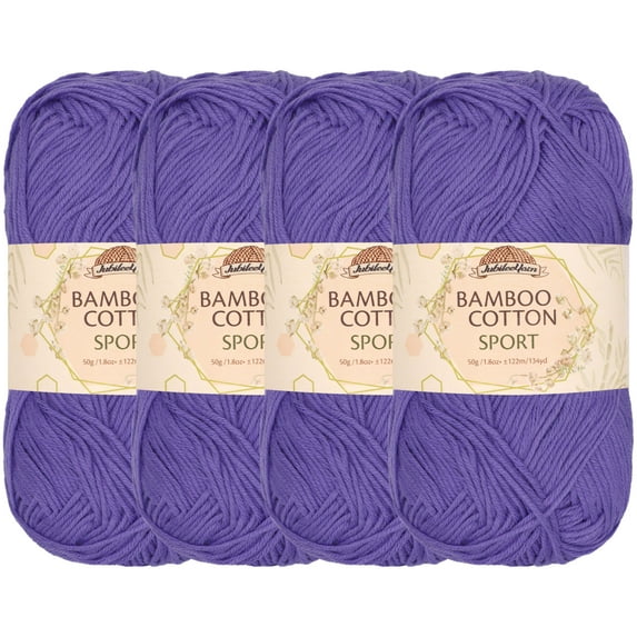 JubileeYarn Bamboo Cotton Sport Yarn - Mulberry - 4 Skeins