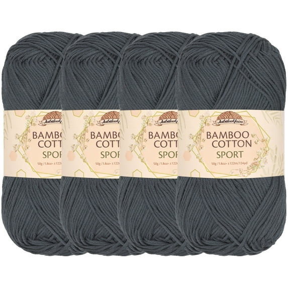 JubileeYarn Bamboo Cotton Sport Yarn - Sea Grey - 4 Skeins
