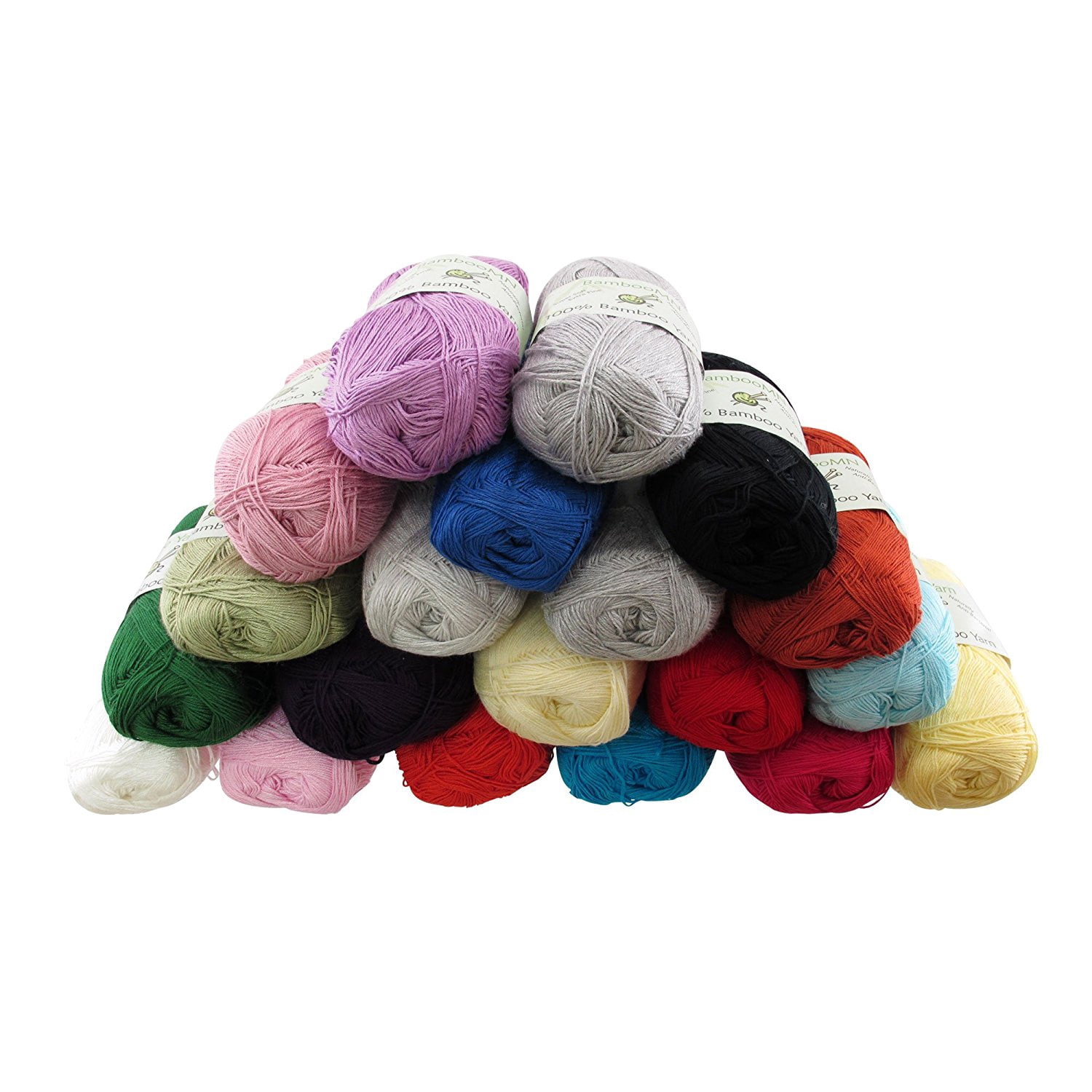 JubileeYarn Bamboo Dynasty 100% Bamboo Yarn - Variety Pack - 4 Skeins - 50g/Skein