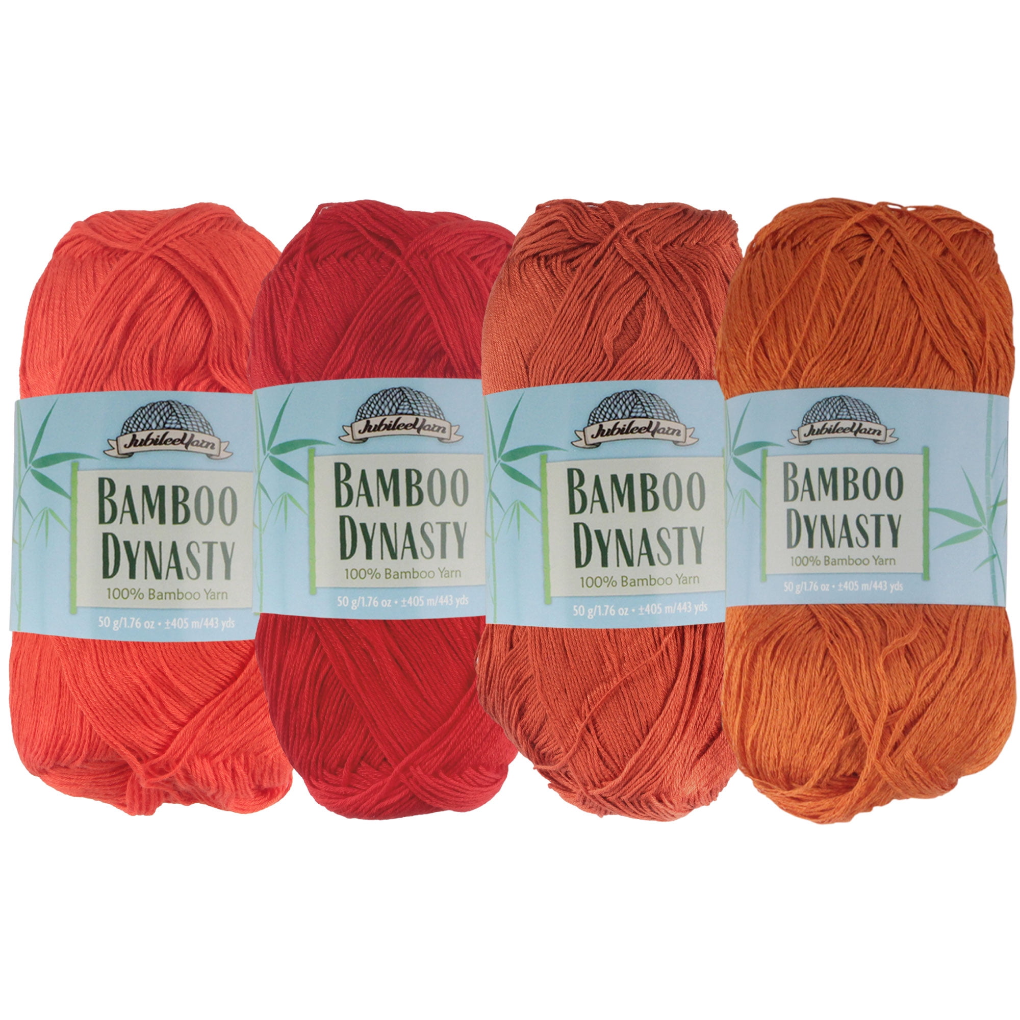 JubileeYarn Bamboo Dynasty - Baby Weight Bamboo - 50g/Skein - Shades of Red - 4 Skeins