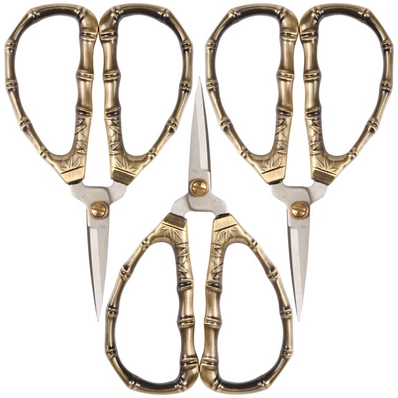 JubileeYarn Bamboo Stalk Embroidery Craft Scissors - Medium - 3 Pairs