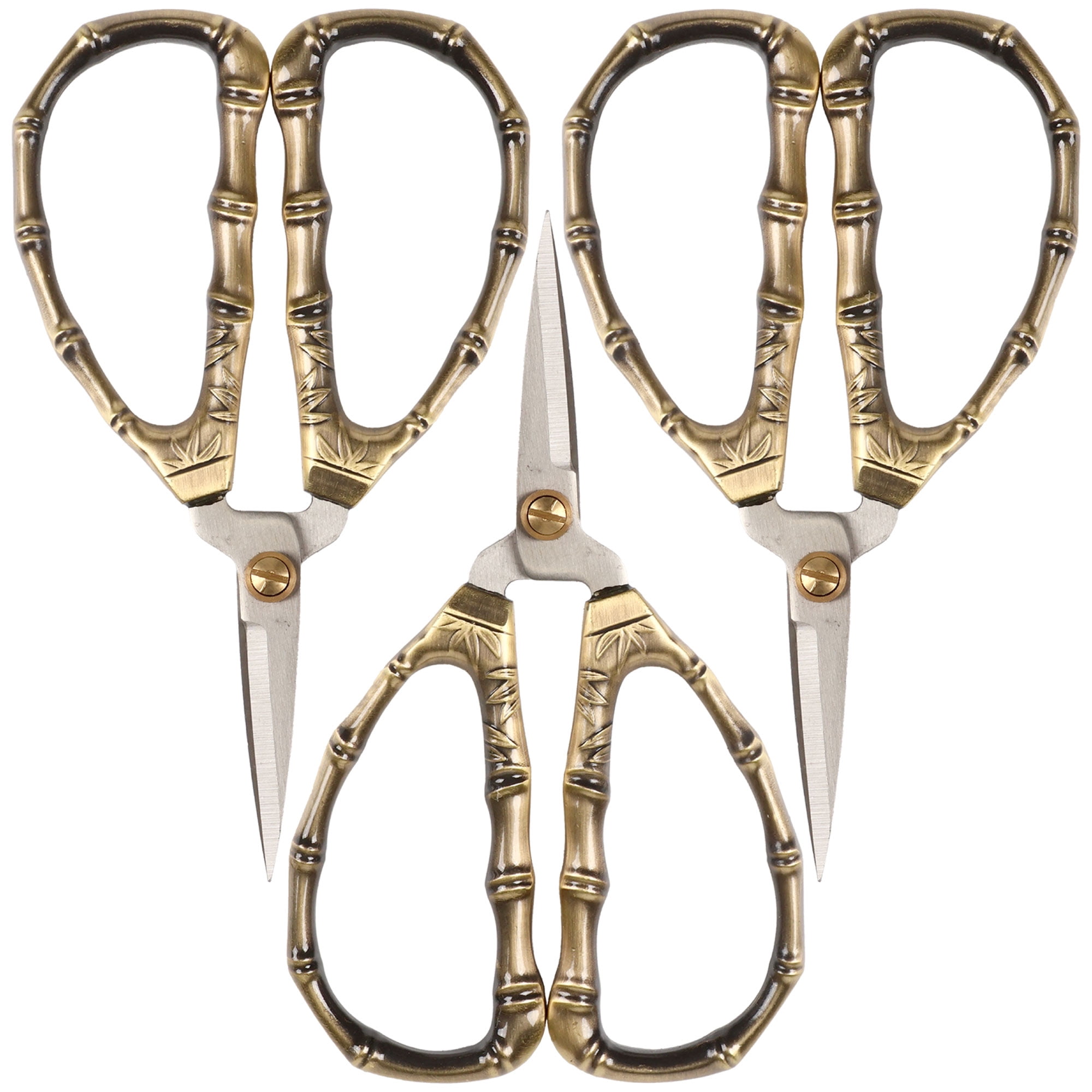 JubileeYarn Bamboo Stalk Embroidery Craft Scissors - Medium - 3 Pairs