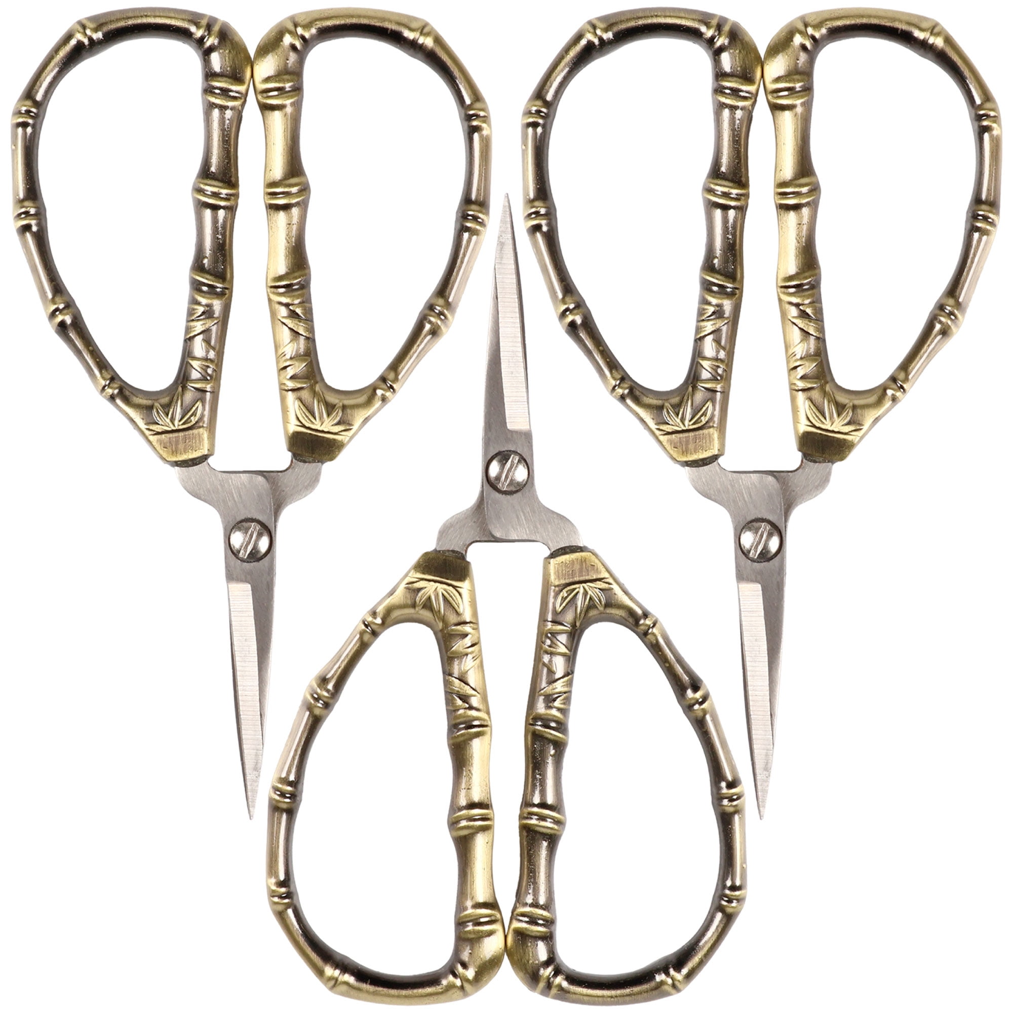 JubileeYarn Bamboo Stalk Embroidery Craft Scissors - Small - 3 Pairs