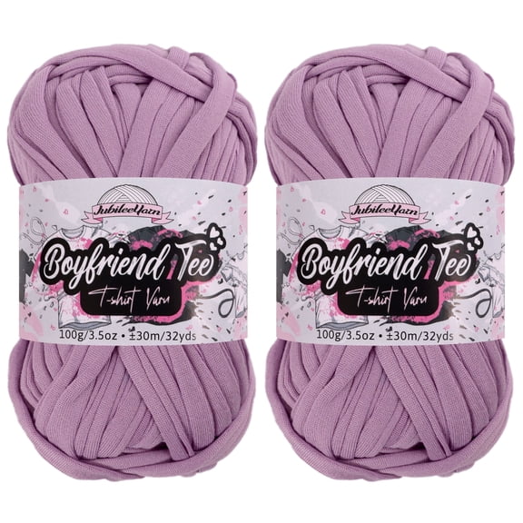 JubileeYarn Boyfriend Tee Yarn – 100g/Skein Polyester - Bubba - 2 Skeins