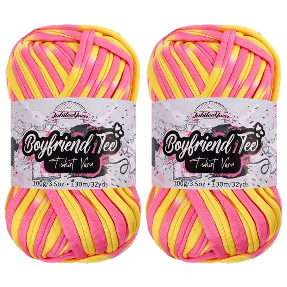 JubileeYarn Boyfriend Tee Yarn – 100g/Skein Polyester - Honey Bunny - 2 Skeins