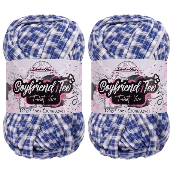 JubileeYarn Boyfriend Tee Yarn – 100g/Skein Polyester - Num Nums - 2 Skeins