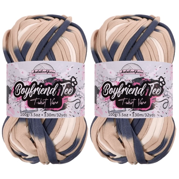 JubileeYarn Boyfriend Tee Yarn – 100g/Skein Polyester - Prince Charming - 2 Skeins