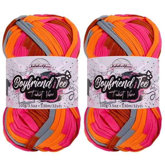JubileeYarn Boyfriend Tee Yarn – 100g/Skein Polyester - Stud Muffin - 2 Skeins