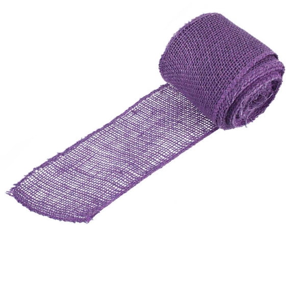 JubileeYarn Burlap Ribbon - 3" Inch wide Burlap Fabric Craft Ribbon - 10 Yards - Hemp Jute - Purple