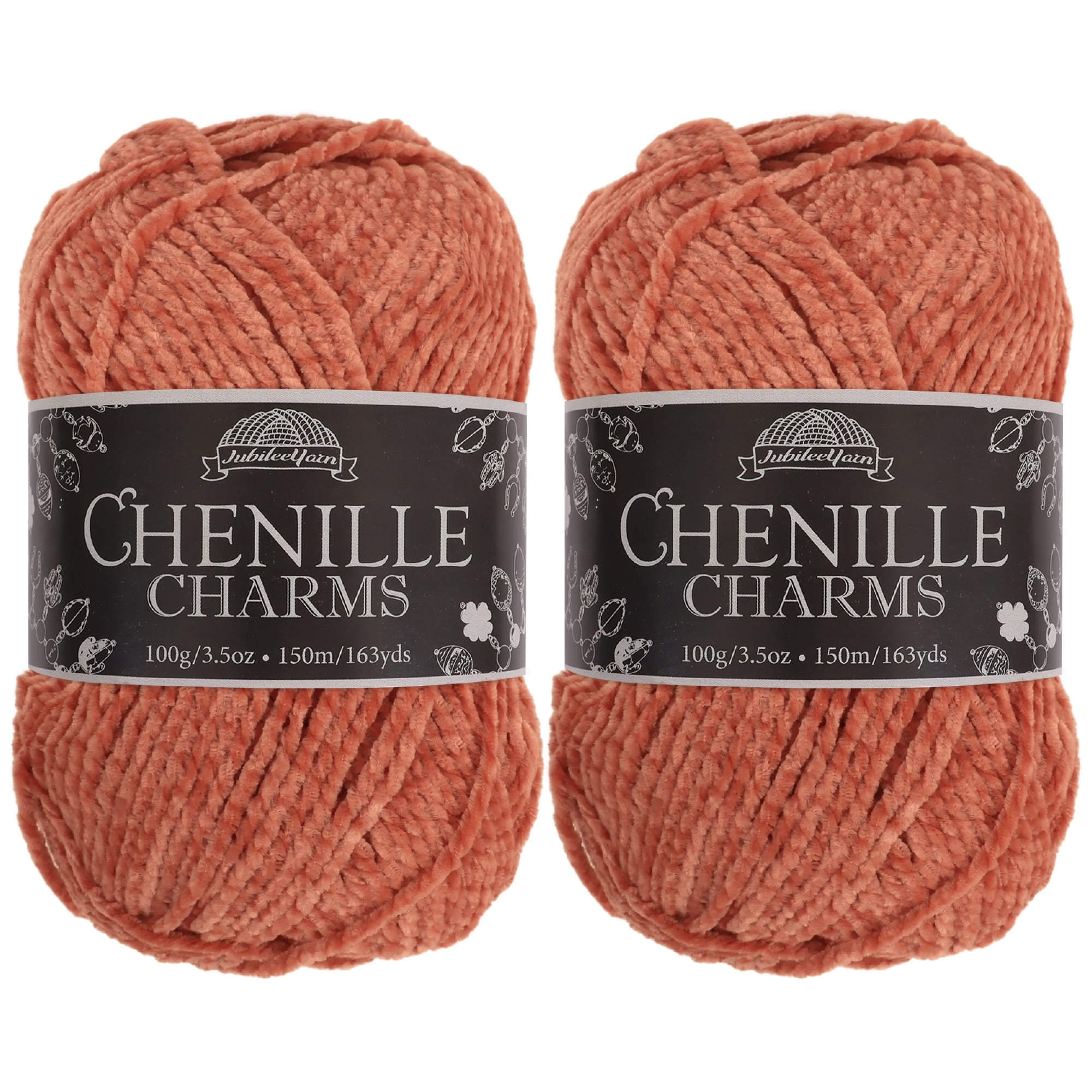 JubileeYarn Chenille Charms Yarn - 100g/Skein Worsted Polyester - Dreamcatcher - 2 Skeins